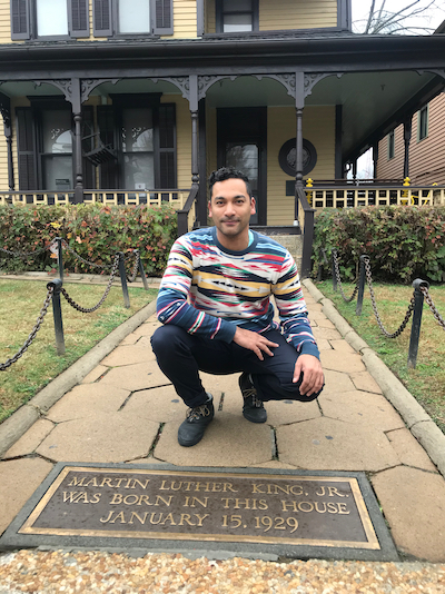 Yazeed Kamaldien at the Birth Home of Dr Martin Luther King Jr in Atlanta Georgia