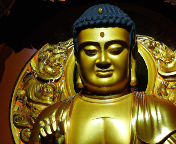 AI-generated image of a statue of buddha