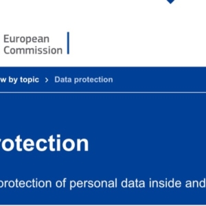 Schermata dal sito web dell'UE per la protezione dei dati personali