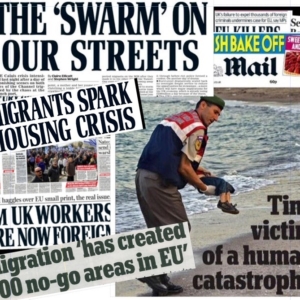 Titoli di giornale sui migranti in Europa