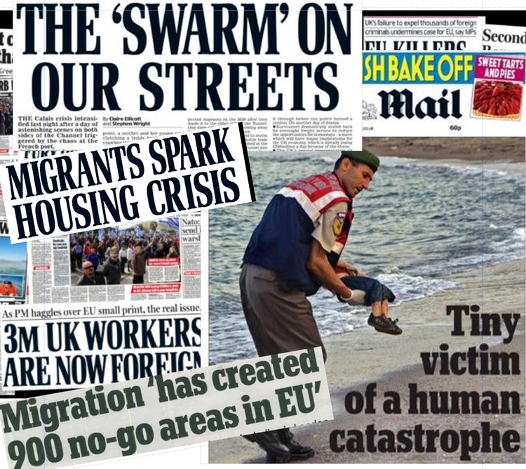 Headlines about migrants across Europe