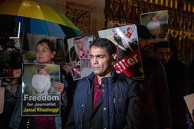 Protesta per l'omicidio del giornalista saudita Jamal Khashoggi