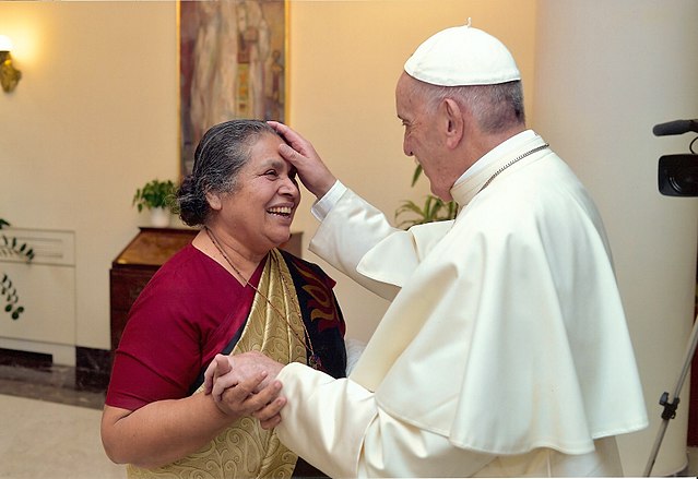 Sor Lucía con el Papa Francisco
